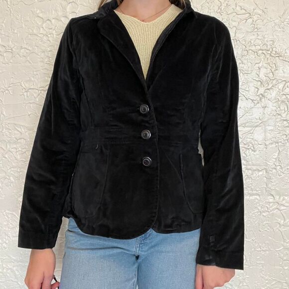 Envision Avenue Jacket Blazer Women's M Black Vintage Velvet 90s Gothic - Picture 3 of 6